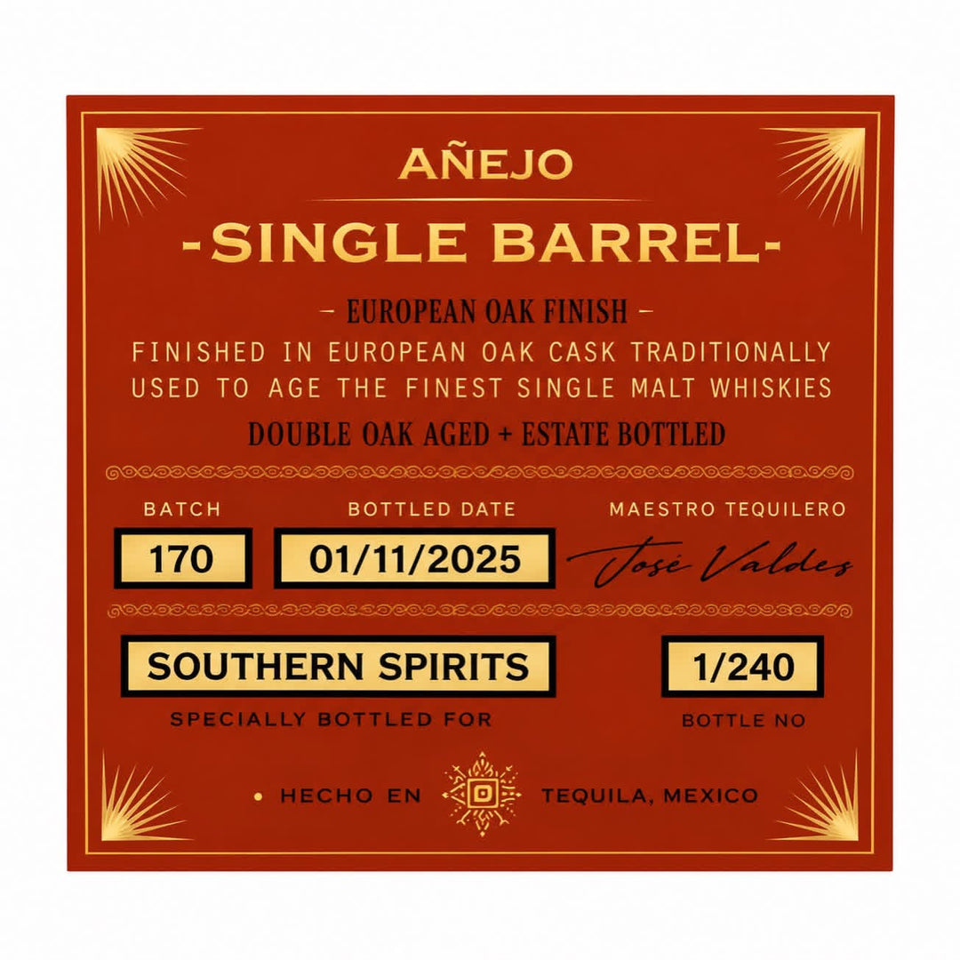 Tequila Partida Roble Fino Single Barrel Cask Strength (PRE-SALE)